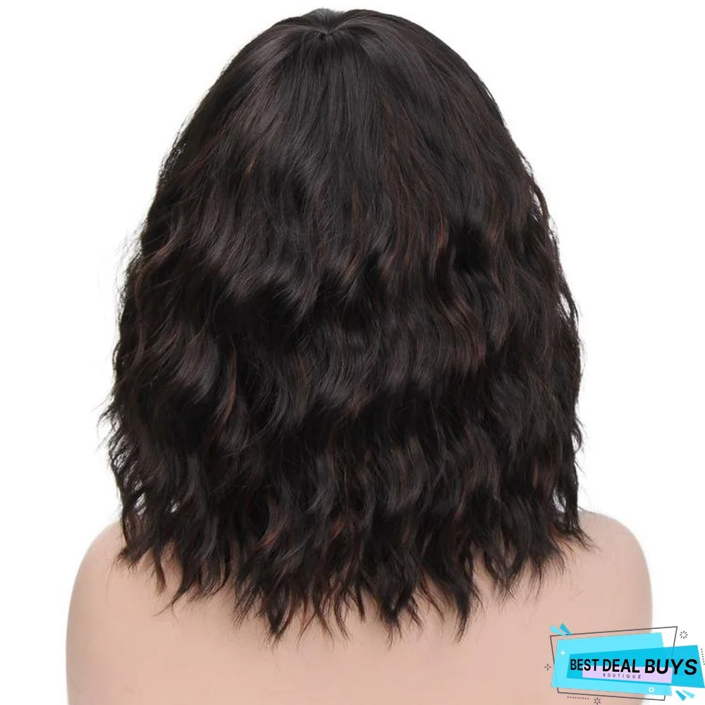 Short Curly Wig Female Chemical Fiber Wig Water Corrugated Wig Head Cover
