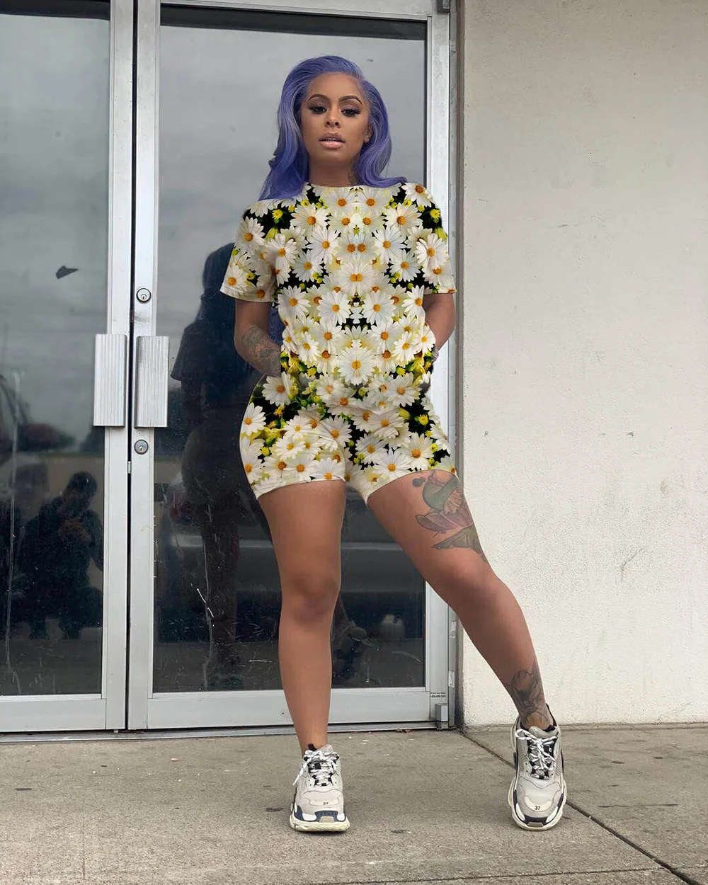 Fashion Casual Flower Print Two-piece Set | IFYHOME