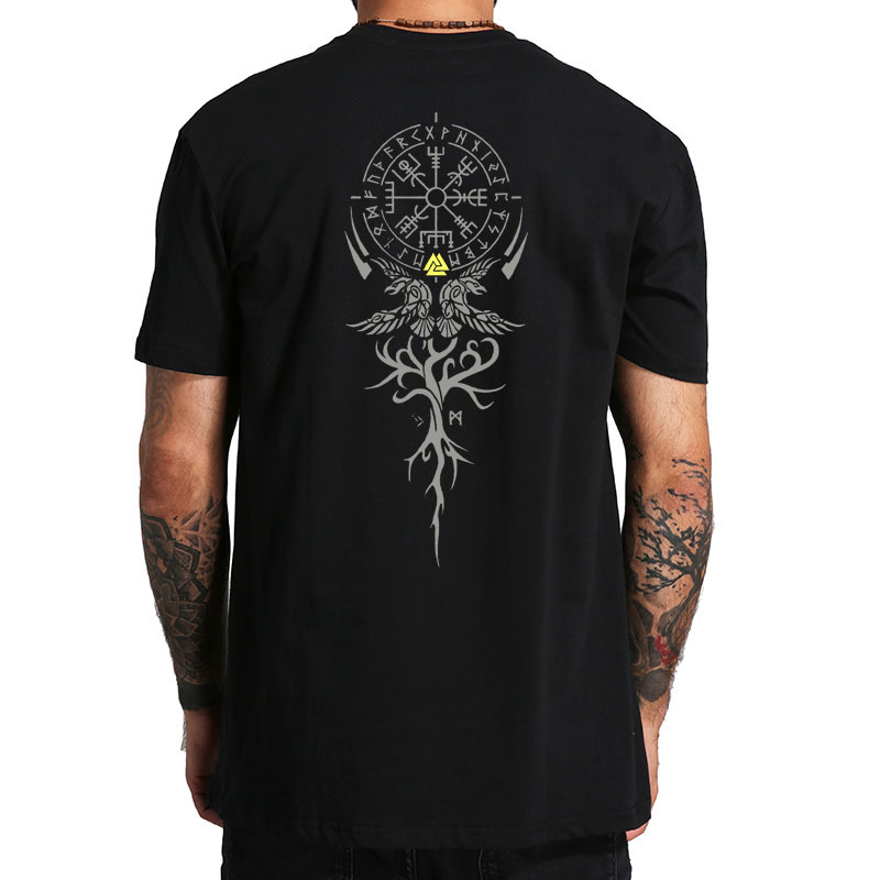 Viking Compass Printed Cotton Short Sleeve