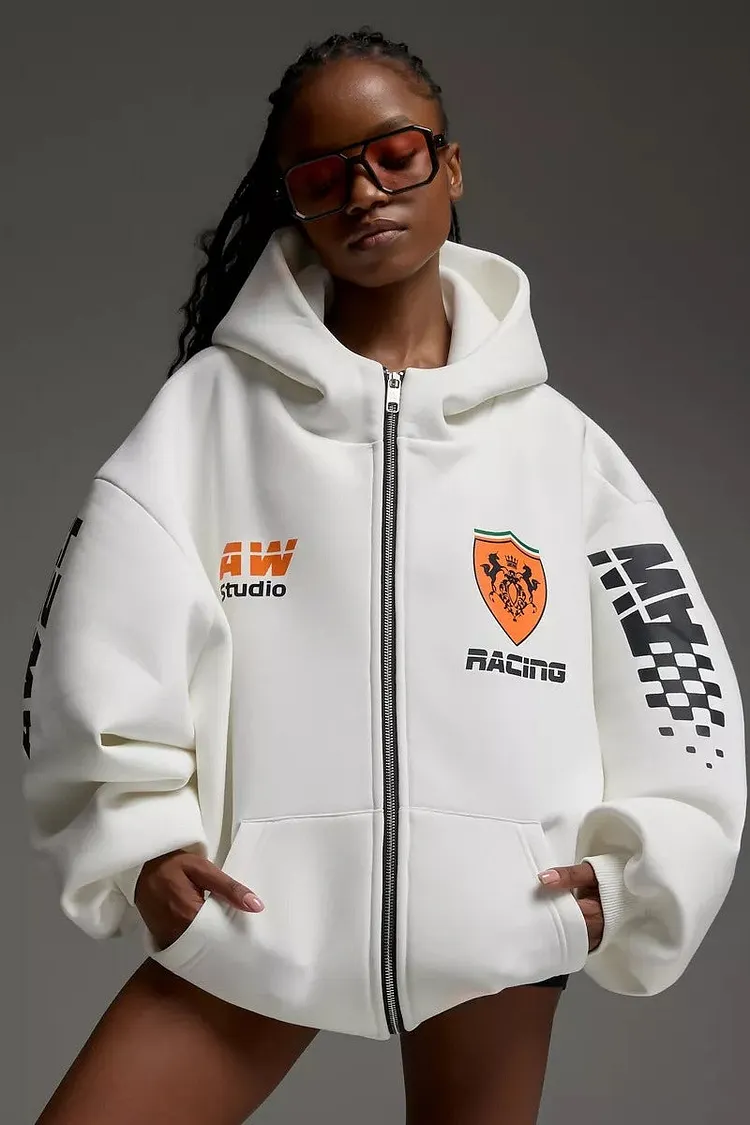 Oversized Letter Print Hoodie