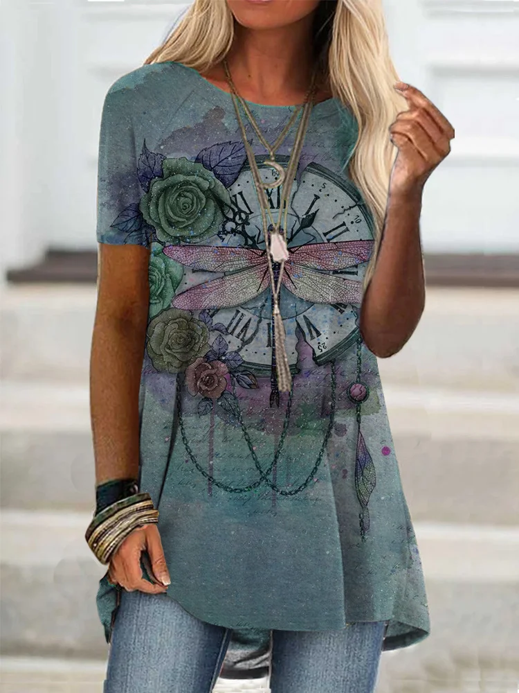 Dragonfly Art Print A Line T Shirt