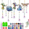 5Pcs DIY Diamond Painting Wind Chimes Crystal Window Suncatcher Craft Set Birthday Gifts Home Garden Decor