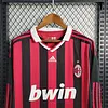 2009/2010 Retro Long Sleeve AC Milan Home Football Shirt 1:1 Thai Quality