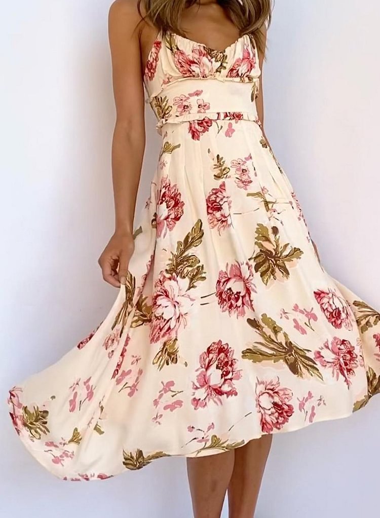 Women's Dresses Floral Cami Midi Dress