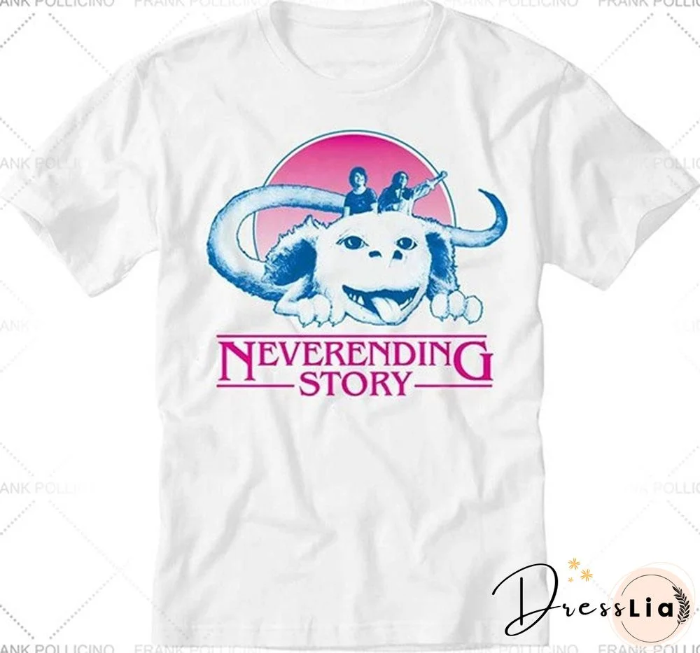 Men's Round Ne T-Shirtteeinks Stranger Things Neverending Story White T Shirt