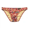 Mens Colorful Milk Silk Ginkgo Leaf Print Bikini Brief