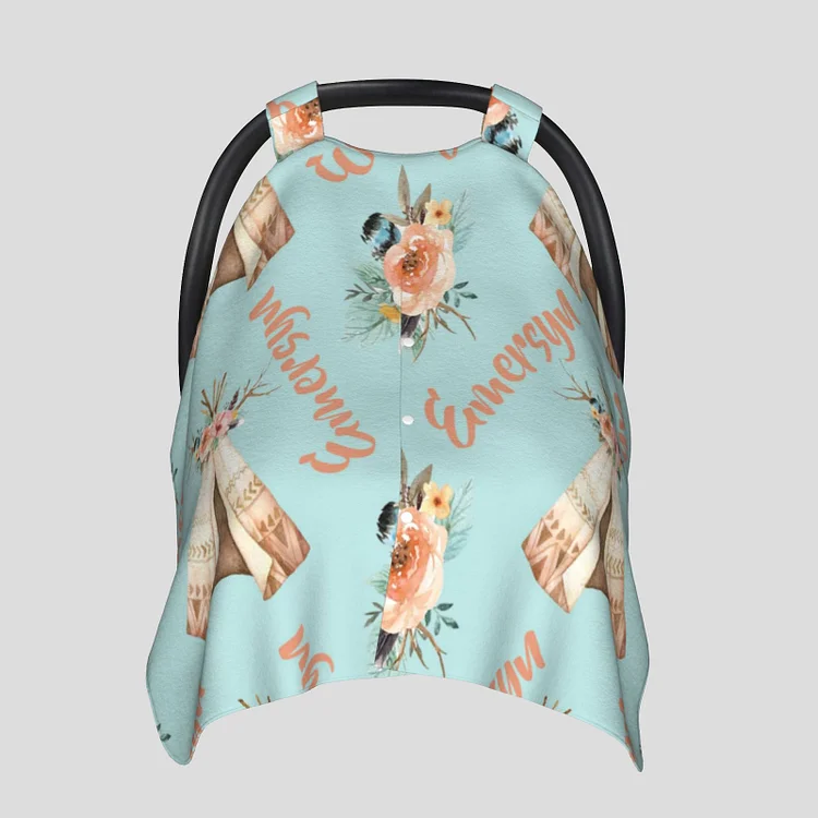 Personalized Baby Flower Car Seat Canopy for Comfort & Unique| C16