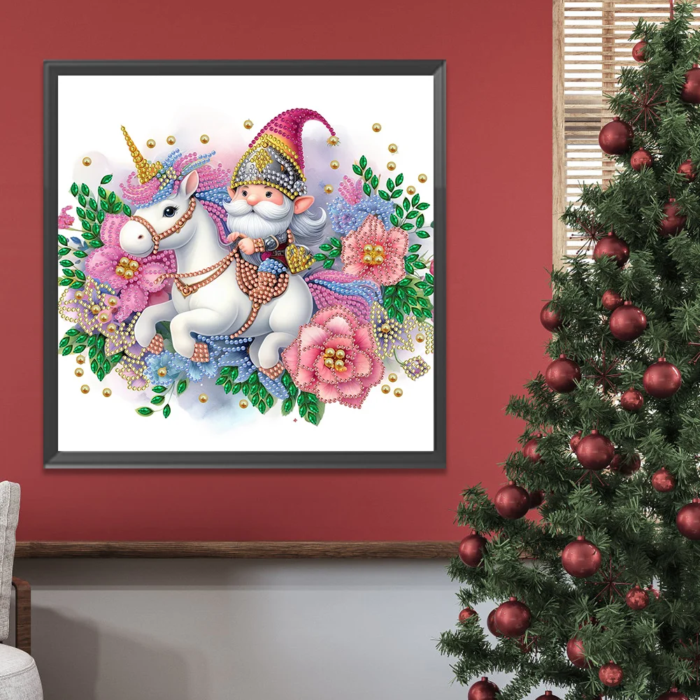 Diamond Painting - Partial Special Shaped Drill - Unicorn Gnome(Canvas|30*30cm)