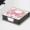 Leather Butterfly Diamond Painting Notecard Box Rhinestones Post It Dispenser