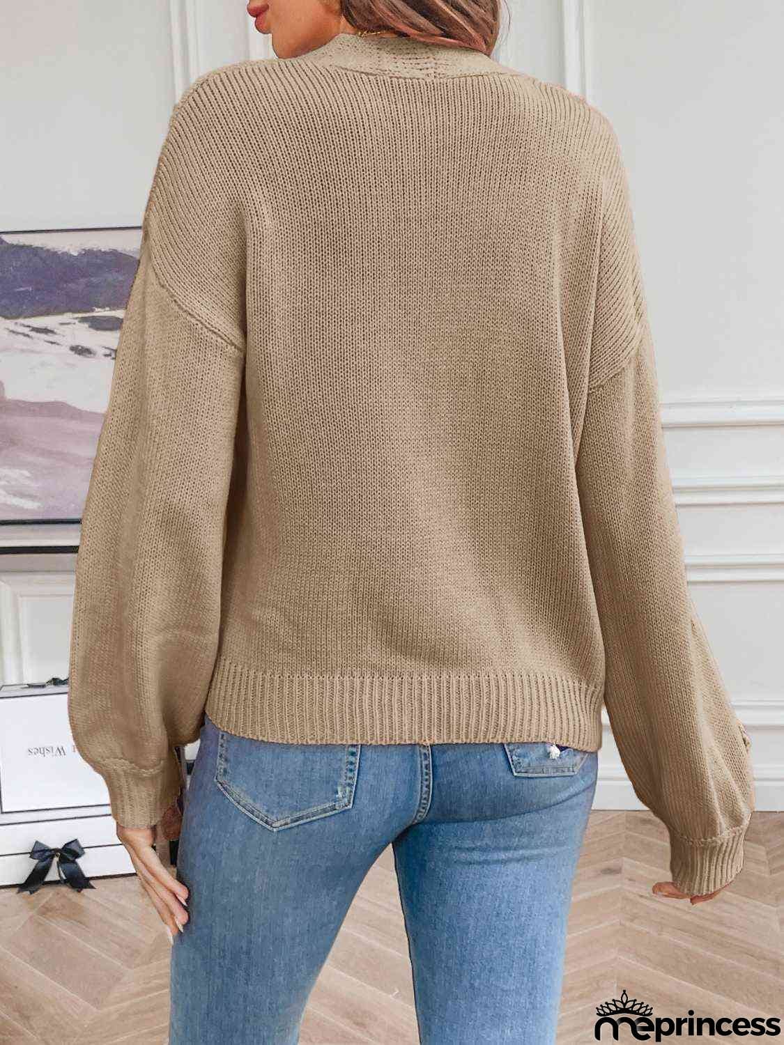 Floral Long Sleeve Open Front Cardigan