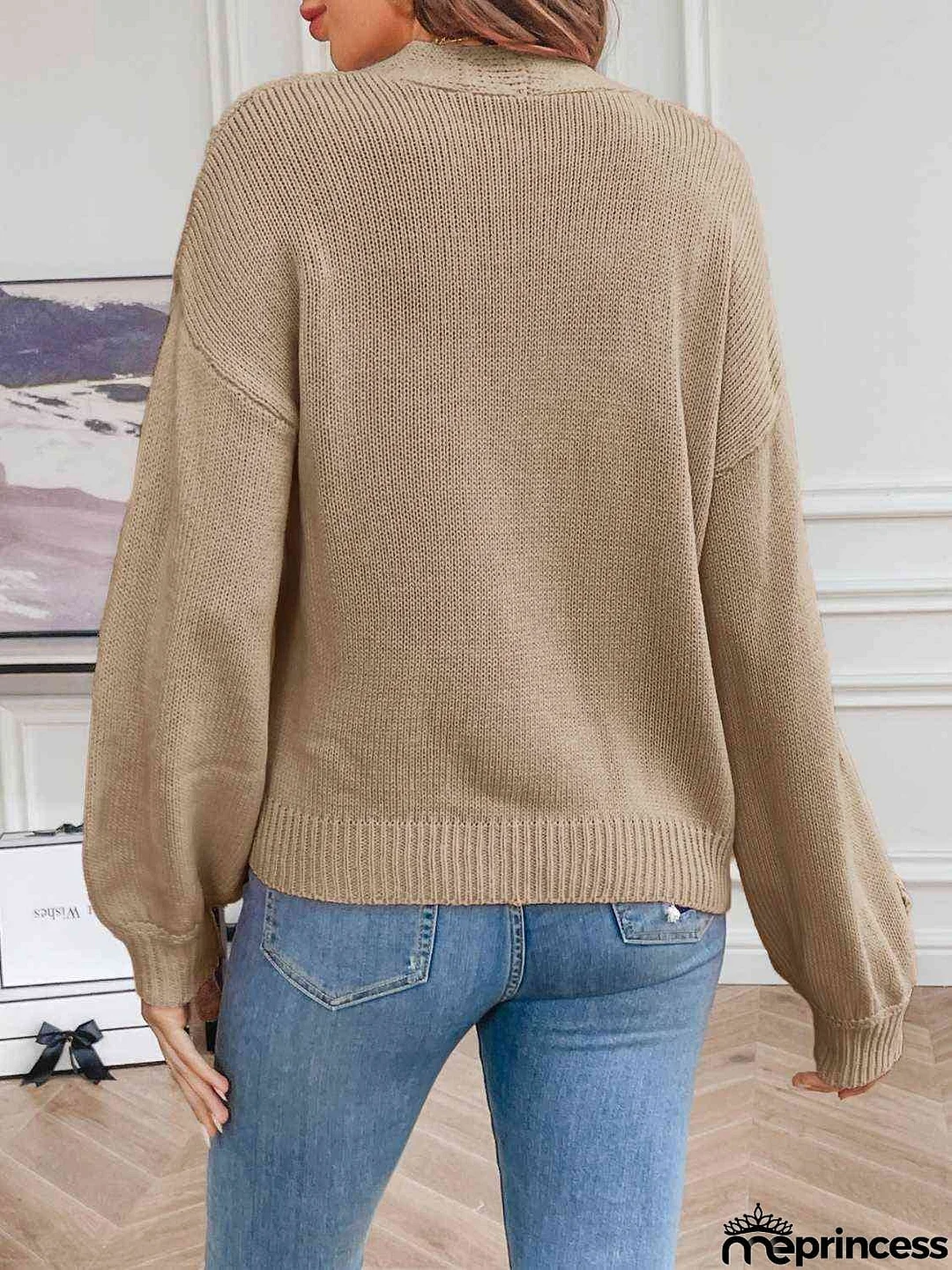 Floral Long Sleeve Open Front Cardigan