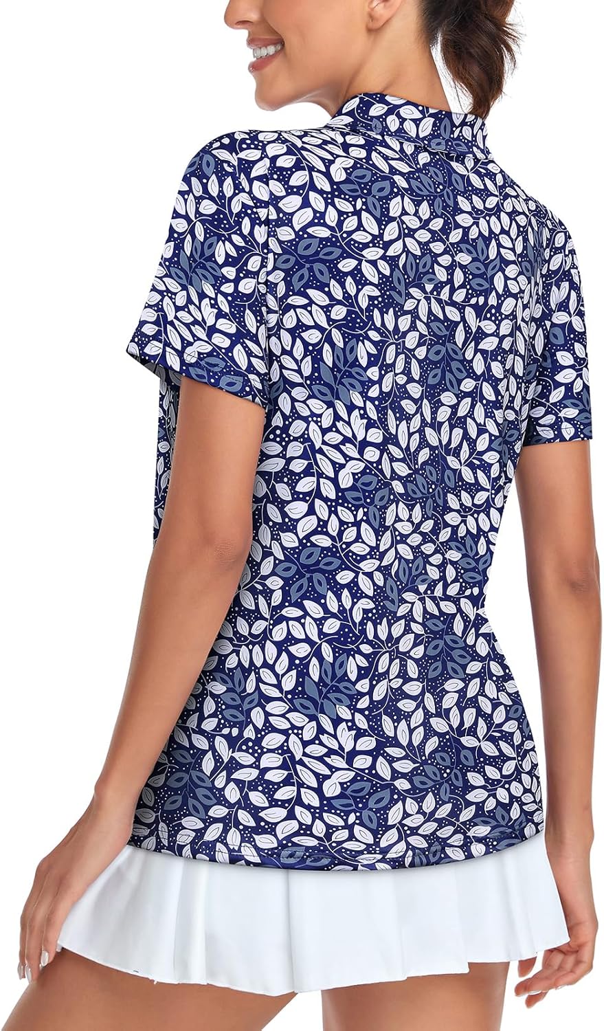 Women's Golf Polo Shirts Short Sleeve Quarter Zip Pullover Moisture Wicking Workout Tops