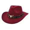 Cow head accessories western cowboy hat wool hat men and women outdoor big brim hat
