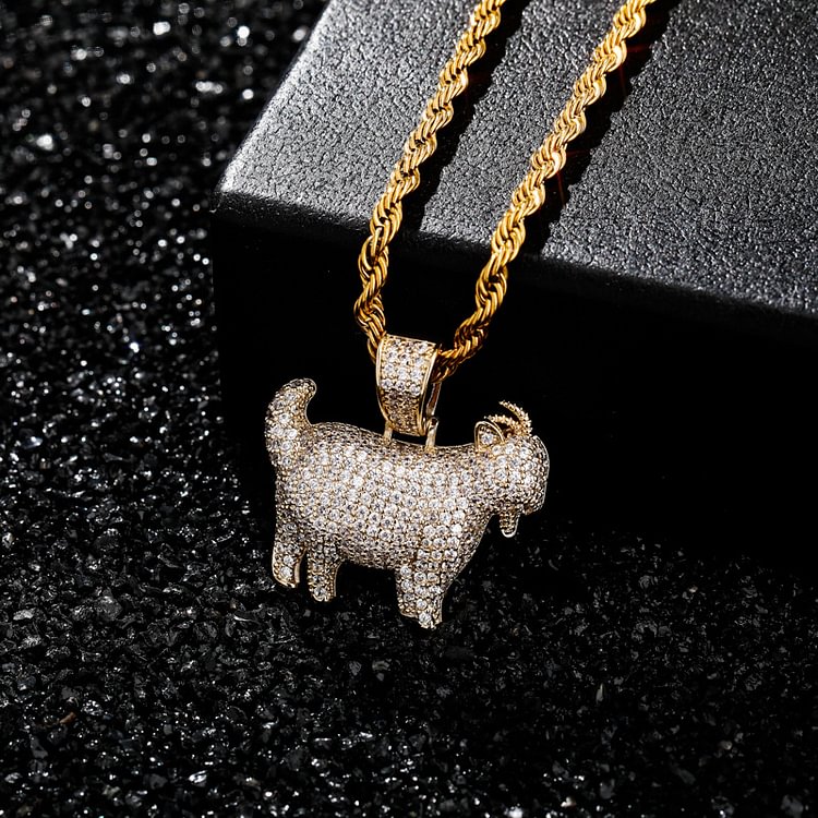 Goat Pendant Iced Out Necklace Gifts