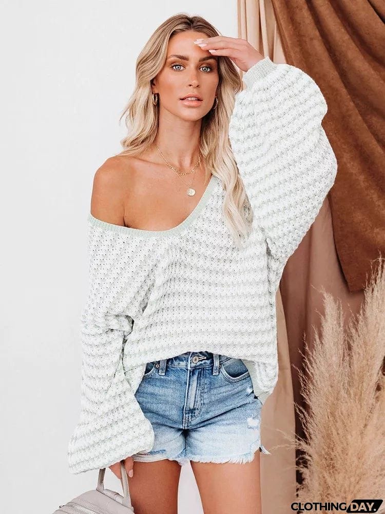 Striped Knit Boho Sweater