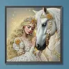 Pearl White Horse 5D DIY Diamond Art Painting Kit Partial Drill 30x30cm