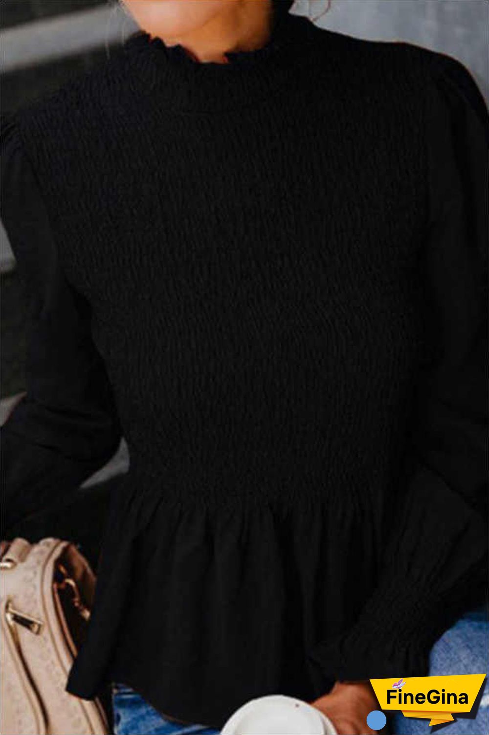 Casual High Neck Lace Design Top