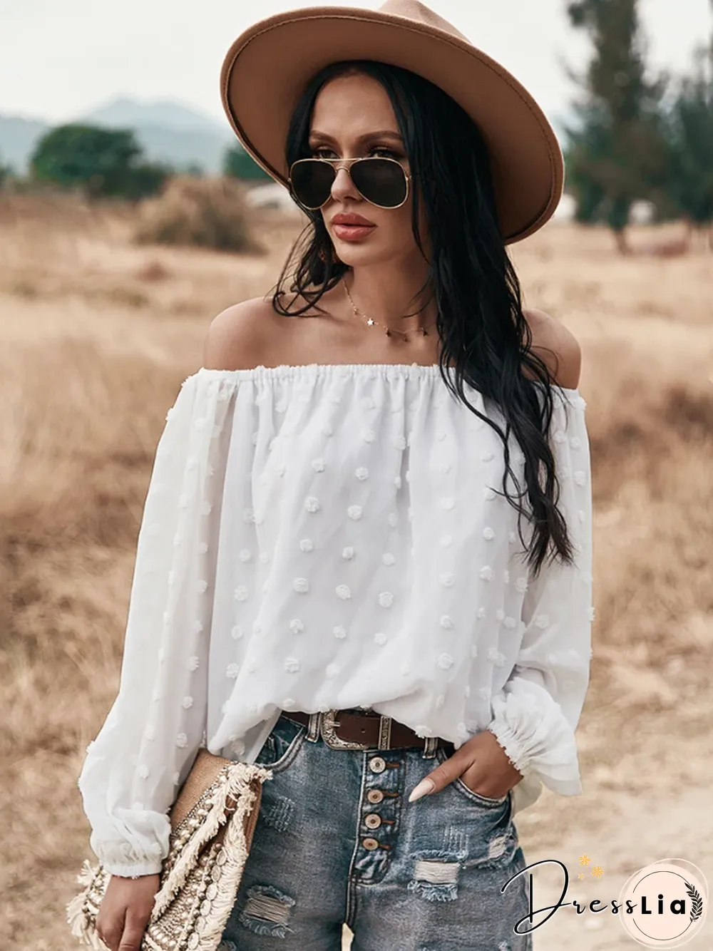 Shoulder top  spring and summer casual women's wear