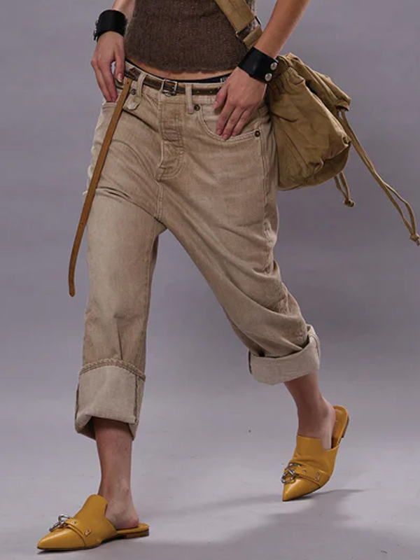 Solid Color Jeans hjn Shicloths