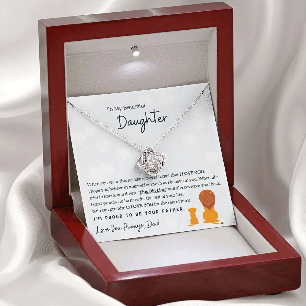 DAUGHTER - I'M PROUD TO BE YOUR FATHER - LOVE KNOT NECKLACE