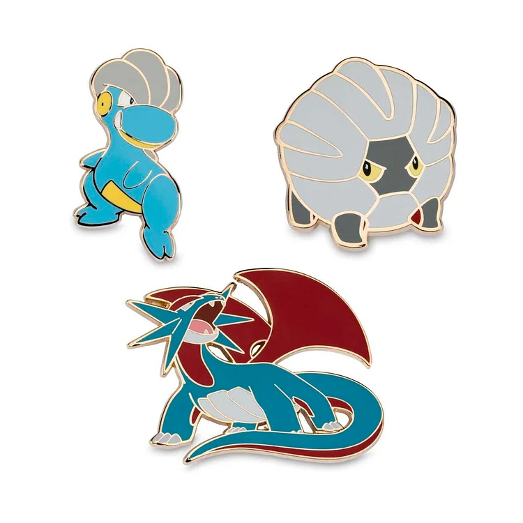 Bagon, Shelgon & Salamence Pokémon Pins (3-Pack)