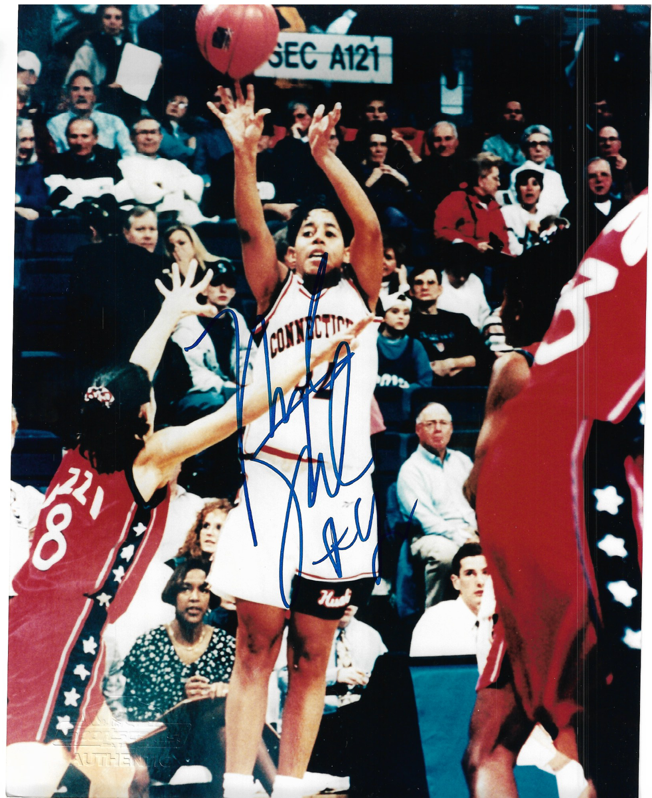 Autographed 42 Nykesha Sales UConn Huskies Women's Basketball 8x10 Photo Poster painting SC SOA