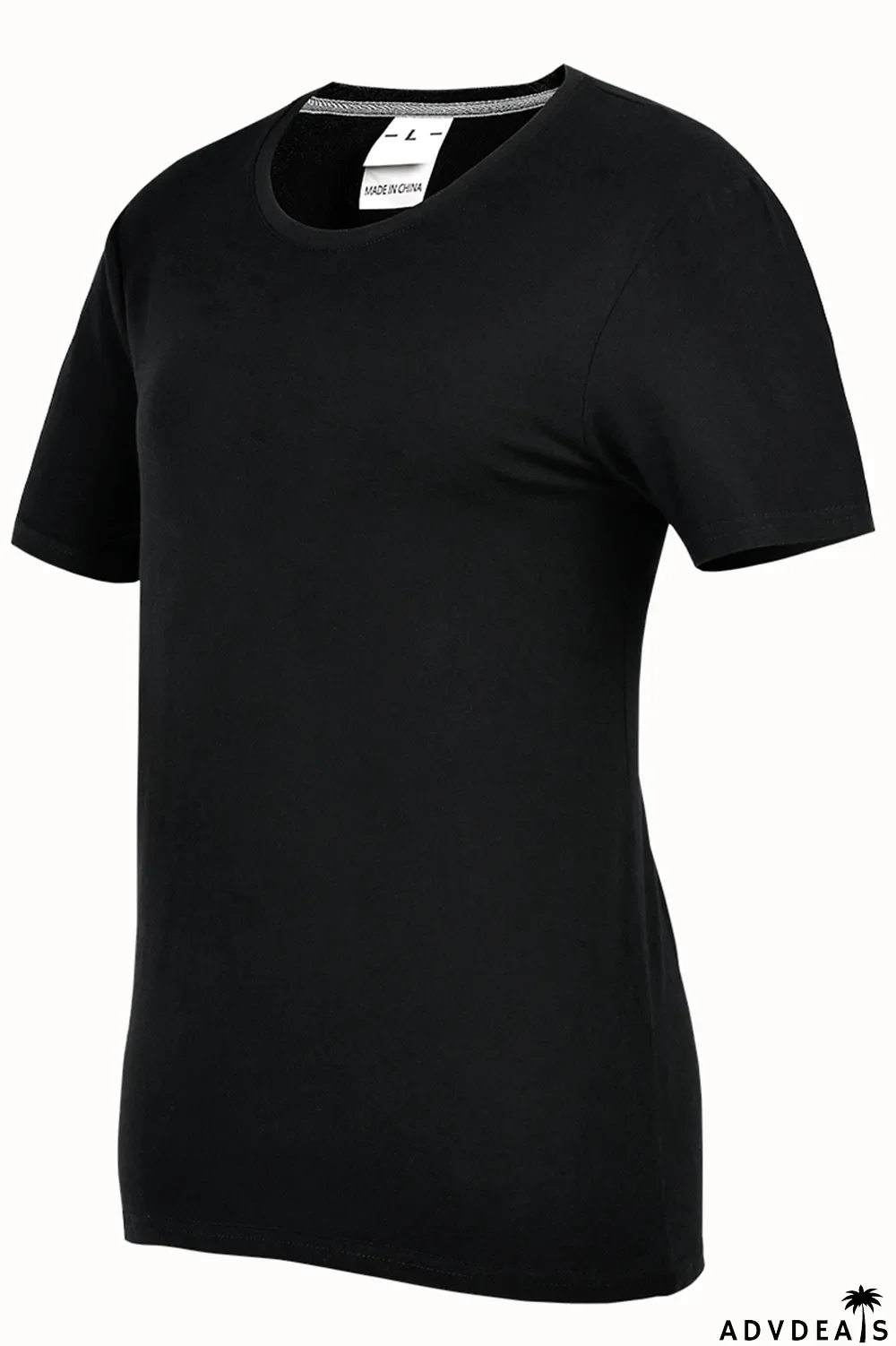 Black Casual Street Print Split Joint Letter O Neck T-Shirts