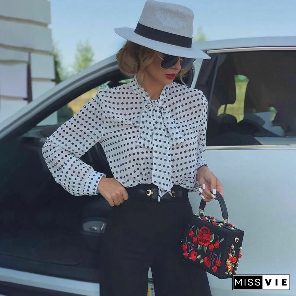 Elegant ladies shirt womens long sleeve office lady work wear formal shirts tops blouses