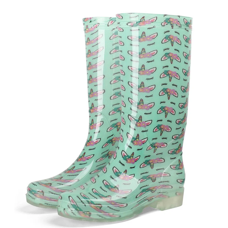Letclo™ 2021 New Women's Printed High-tube Non-slip Wear-resistant Rain Boots letclo Letclo