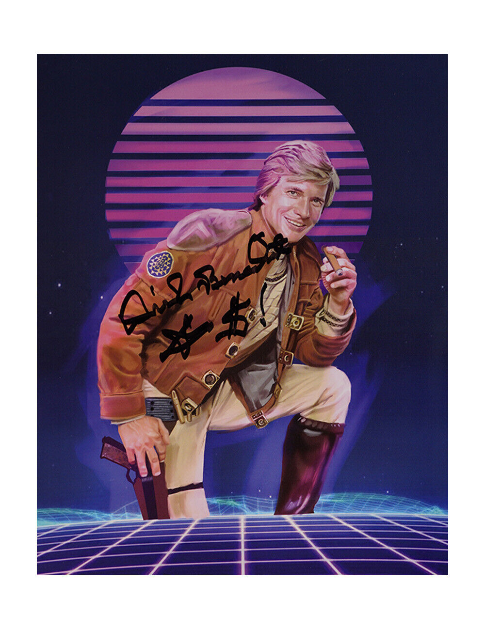 8x10 Battlestar Galactica Print Signed by Dirk Benedict 100% Authentic With COA