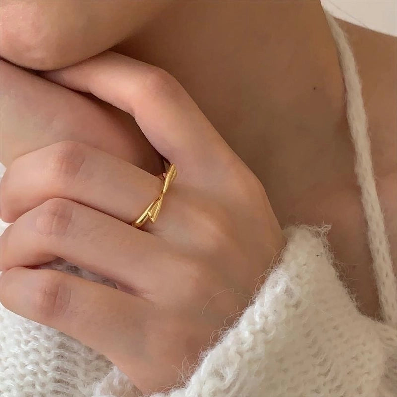 925 Sterling Silver Bow Knot Open Rings