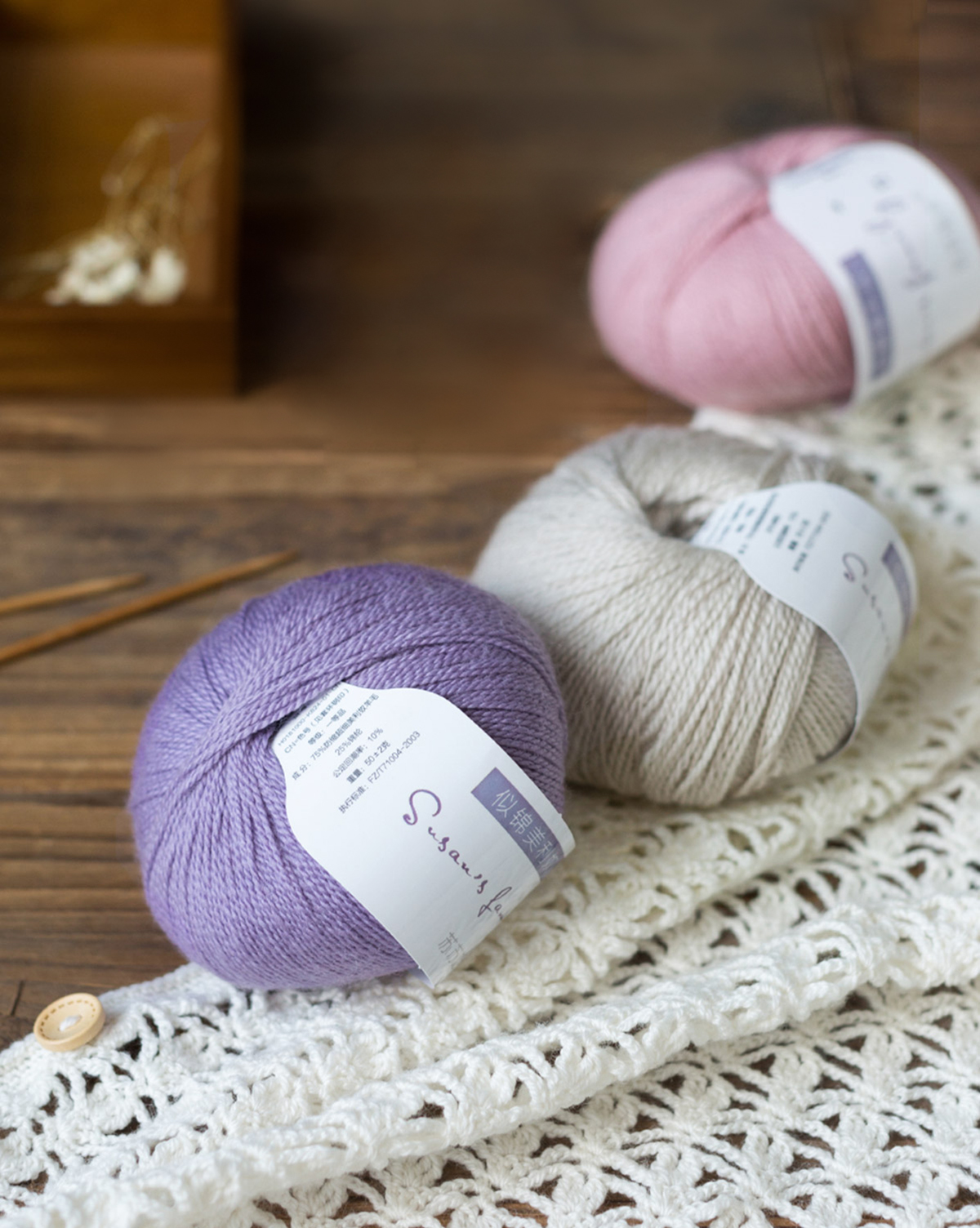 Craft Merino Wool Yarn Bundle - DIY Crochet for Baby Scarves,  Hats & Sweaters