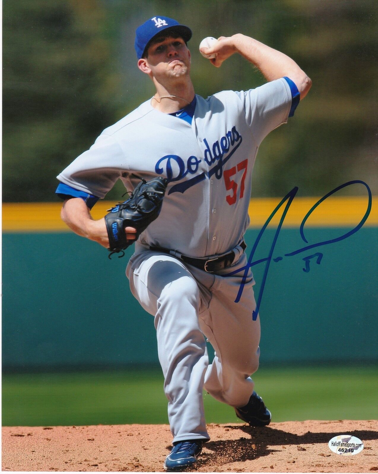 ALEX WOOD LOS ANGELES DODGERS ACTION SIGNED 8x10