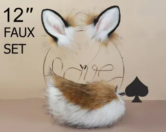 anal training with plugs brown white bunny ear and tail plug set rabbit tail butt plug and ear deer  tail buttplug and ear anal plug tail cosplay petplay bdsm -mature