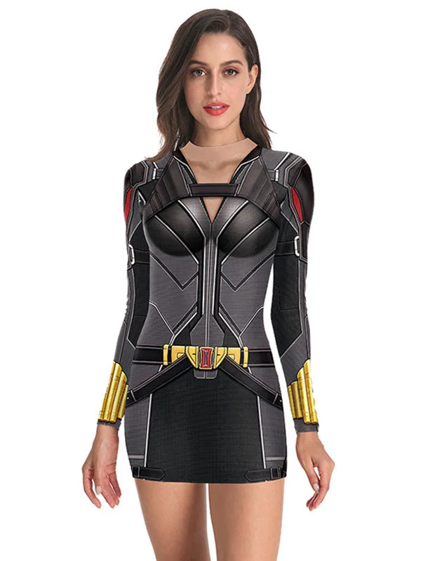 Halloween Avenger Black Widow Cosplay Costume For Women-elleschic