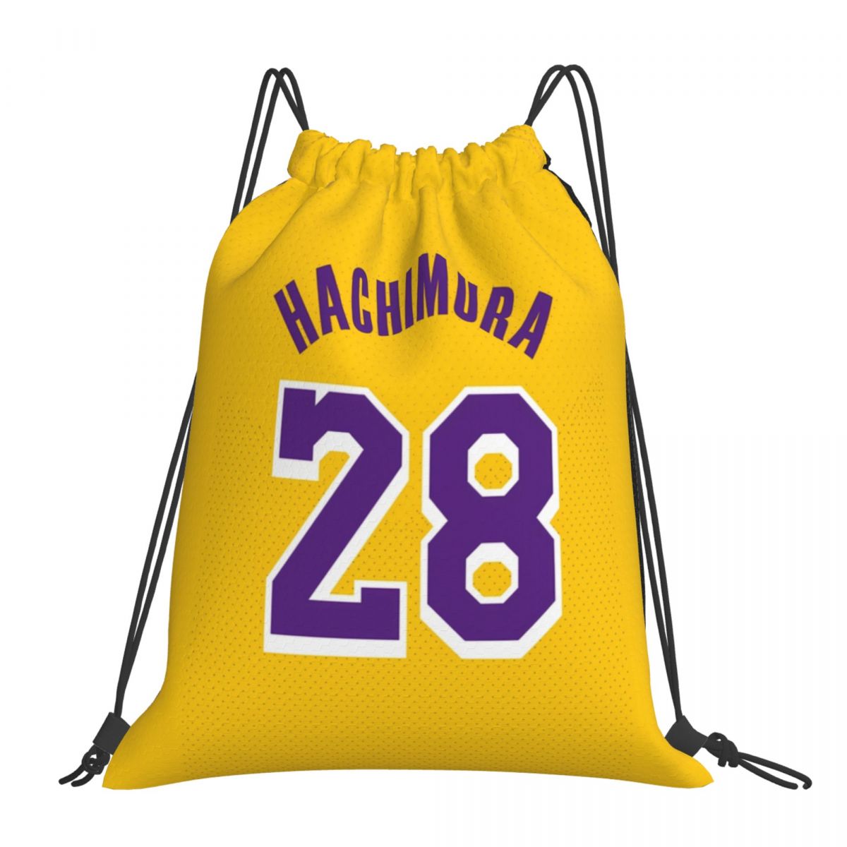 Los Angeles Lakers Rui Hachimura Unisex Drawstring Backpack Bag Travel Sackpack