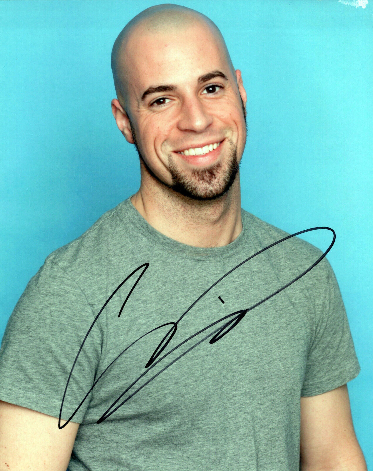 Chris Daughtry head shot autographed Photo Poster painting signed 8X10 #1 damaged rt corner