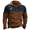 3D Print Christmas Ugly Sweater Retro Color-blocked Men's Hooded Sweatshirt