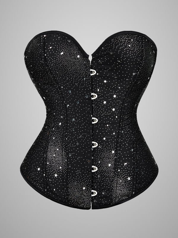 Trendy Starry Sky Buttoned Corset