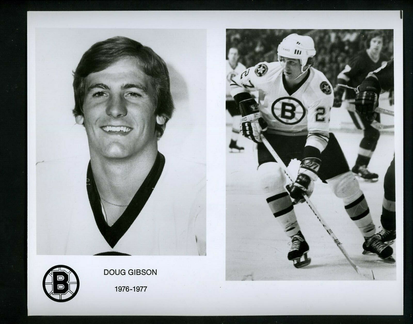 Doug Gibson Boston Bruins team issued 1976 Press Photo Poster painting