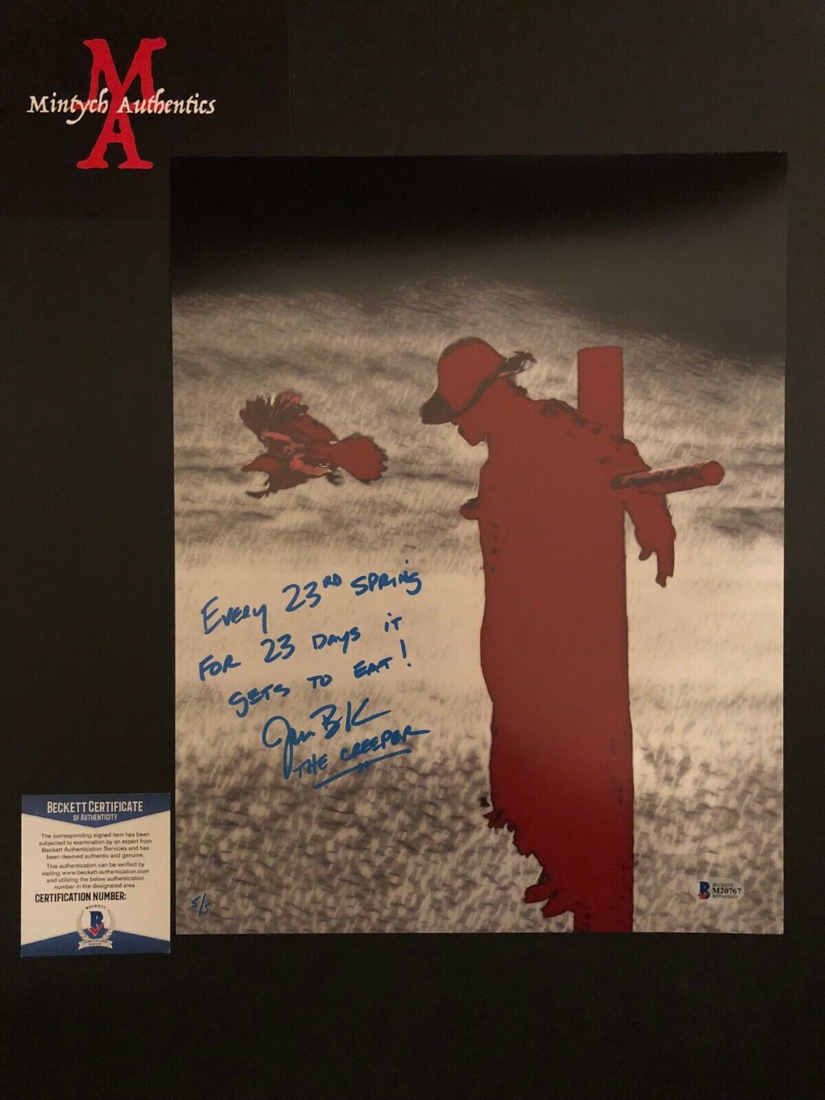 JONATHAN BRECK JEEPERS CREEPERS AUTOGRAPHED SIGNED 11x14 Photo Poster painting! BECKETT COA!