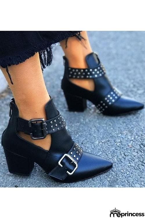 Rivet Buckle Pointed Lintin Martin Boots