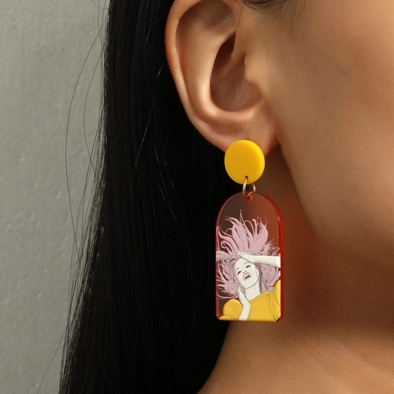 Women’s Fashion Acrylic Dinosaur Ghost Earrings