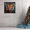 Tiger Glass Painting-Paint by Numbers Acrylic Painting 40*40CM