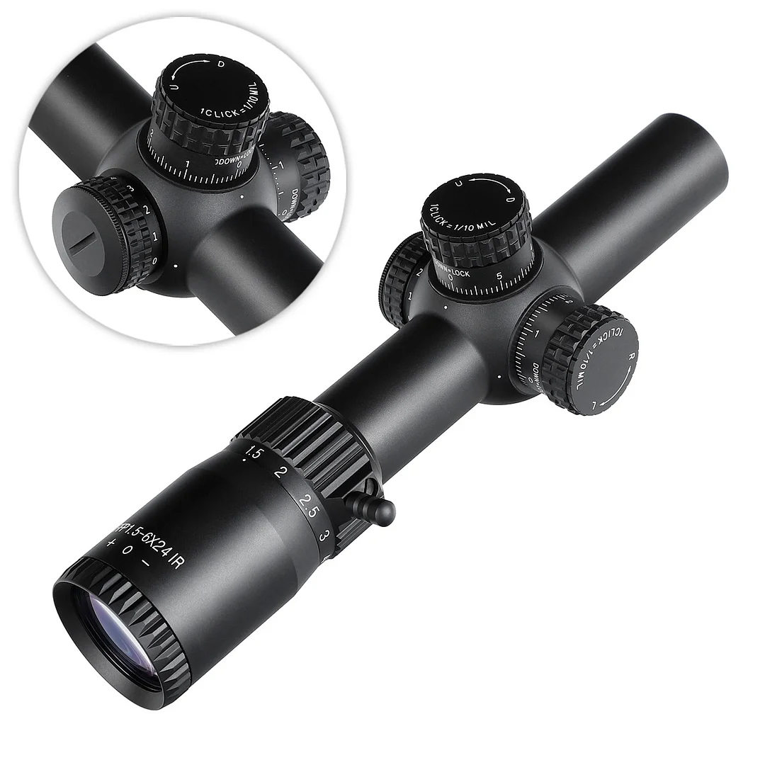 ohhunt&reg; LR 1.5-6x24 FFP Scope,30mm Tube,11 Levels Red Illuminated