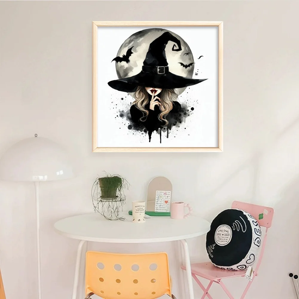 11CT Full Stamped Cross Stitch - Moon Witch(Canvas|40*40CM)