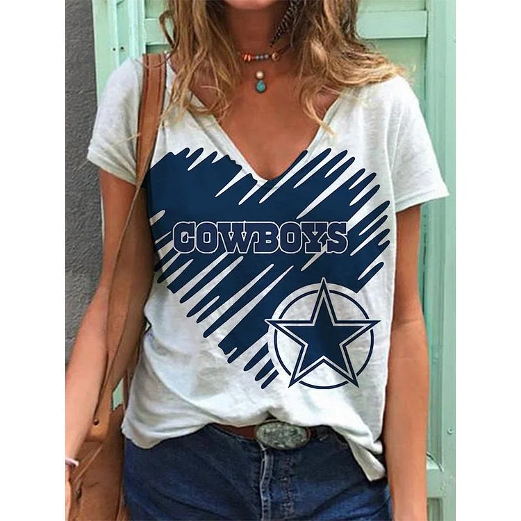 Dallas Cowboys Lightweight Short Sleeve V-Neck T-Shirt