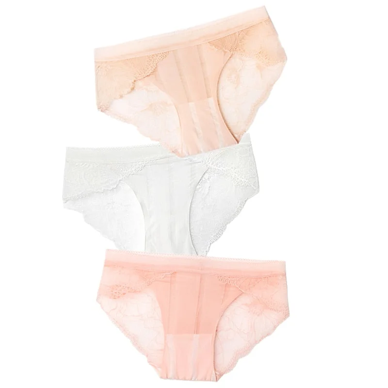 3pcs Sexy Lace Panties For Women Underwear Fashion Panty Lingerie Breathable Hollow Out Briefs Low-Rise Panties Female Underwear
