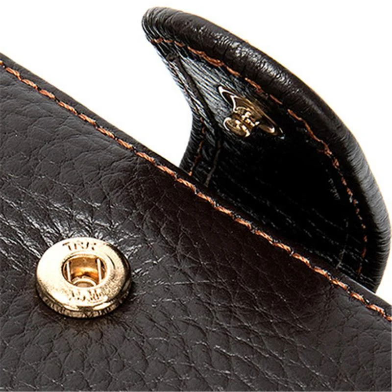 Men's Vintage Style Business Large Capacity Leather Buckle Retro Wallet