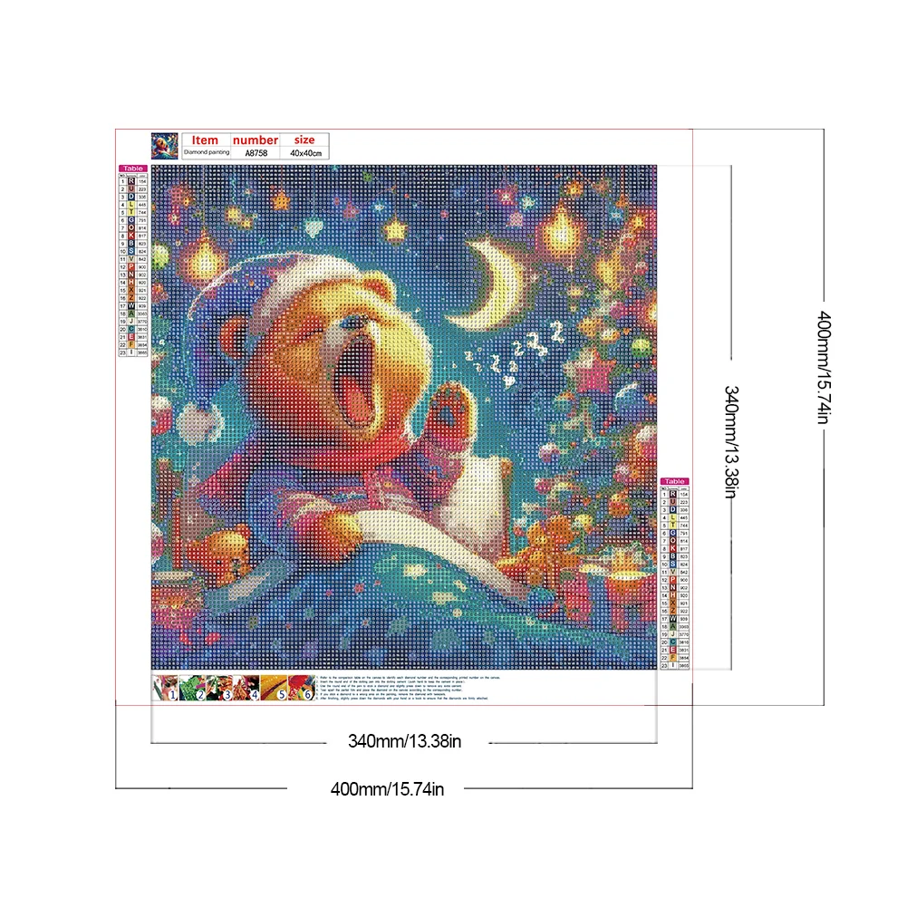 Diamond Painting - Full Round Drill - Sleeping Bear(Canvas|40*40cm)